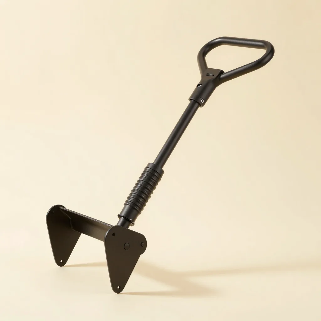 An ergonomic transplanter on a light background
