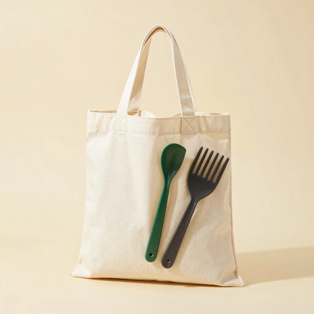 A gardener's gift set in a cotton bag on a light background