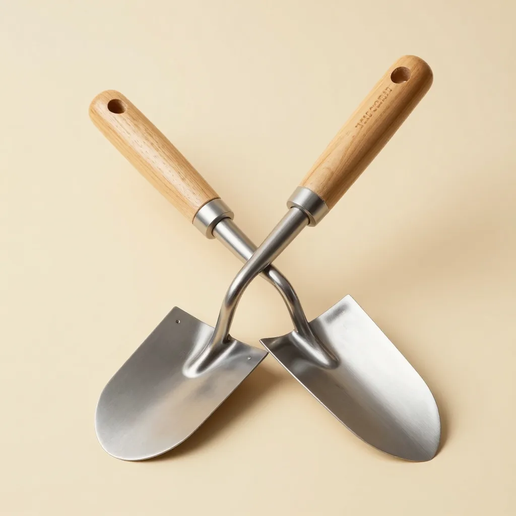 A short-grip ergonomic trowel on a light background